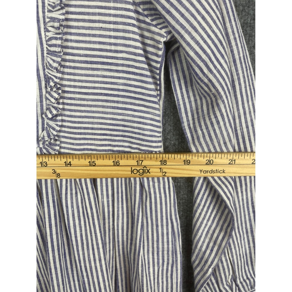 Krithi Maxi Dress Womens Size M Blue White Stripe NWT Handloom Ruffle Tiered - Picture 16 of 16